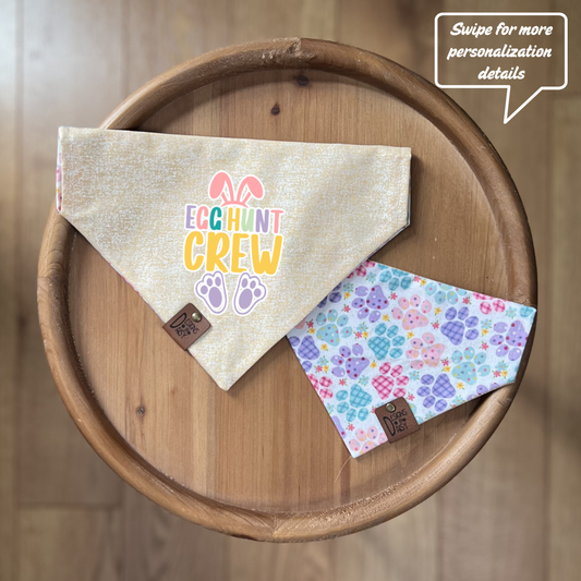 Egg Hunt Crew / Reversible / Over-the-Collar / Pet Bandana