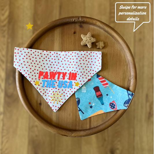 American BBQ / LAST CHANCE / Reversible / Over-the-Collar / Pet Bandana
