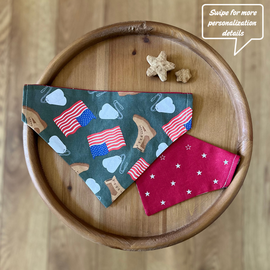 American Soldier / LAST CHANCE / Reversible / Over-the-Collar / Pet Bandana