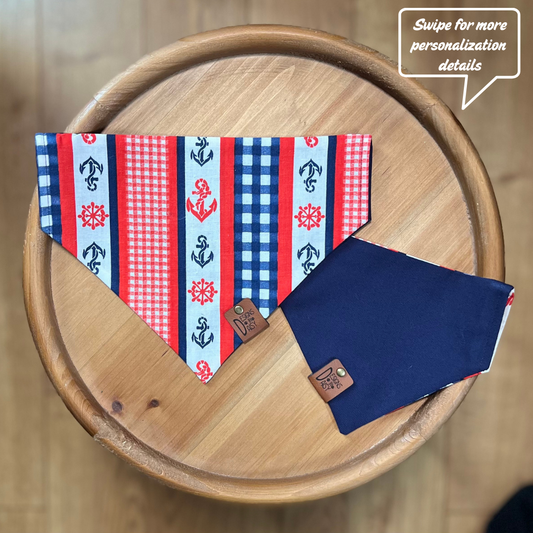 Anchors Away / Reversible / Over-the-Collar / Pet Bandana