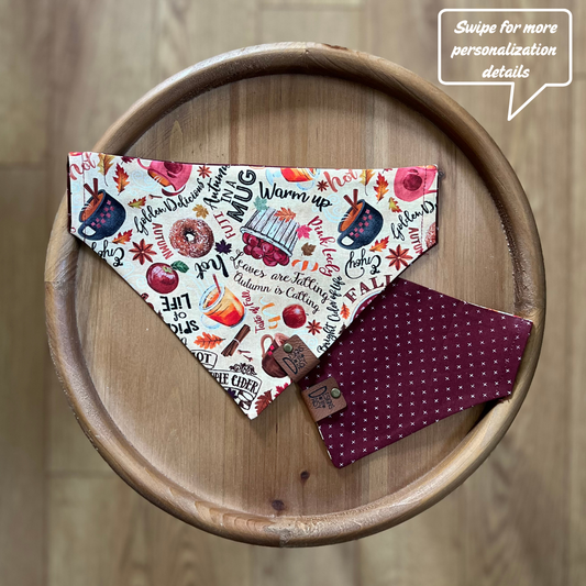 Apple Cider Autumn / LAST CHANCE / Reversible / Over-the-Collar / Pet Bandana