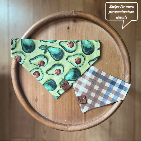 Avocado Time / LAST CHANCE / Reversible / Over-the-Collar / Pet Bandana / CLEARANCE