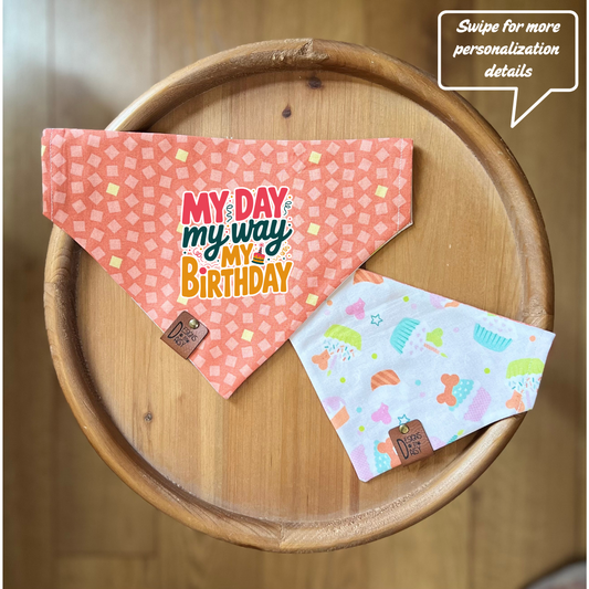 My Day My Birthday / Reversible / Over-the-Collar / Pet Bandana