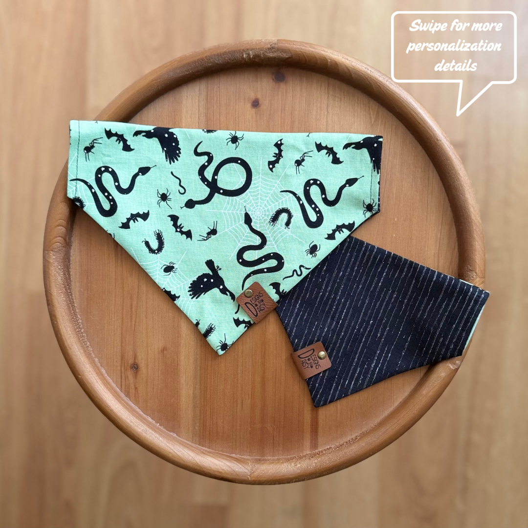 Spooky Slithers / Reversible / Over-the-Collar / Pet Bandana