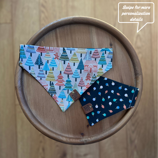 Barks and Bells / LAST CHANCE / Reversible / Over-the-Collar / Pet Bandana