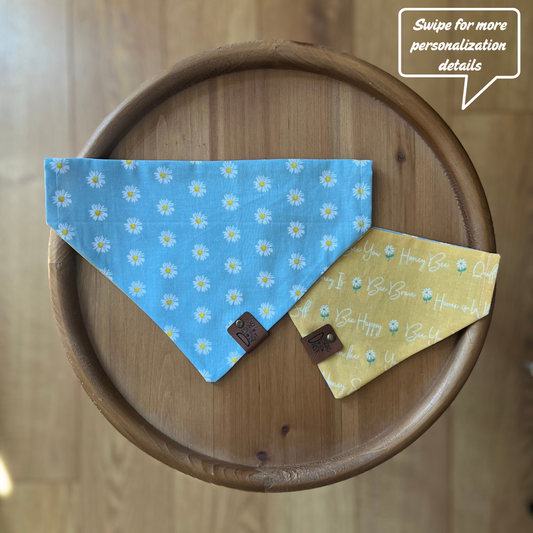 Bee Positive / LAST CHANCE / Reversible / Over-the-Collar / Pet Bandana