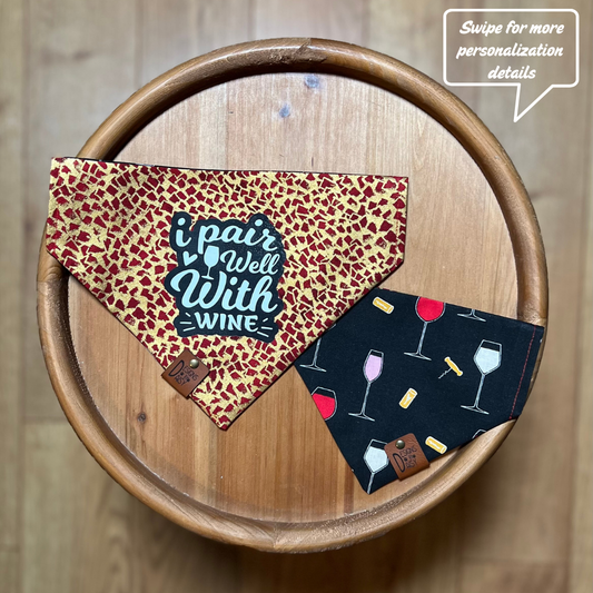 Best Wine Pair / Reversible / Over-the-Collar / Pet Bandana