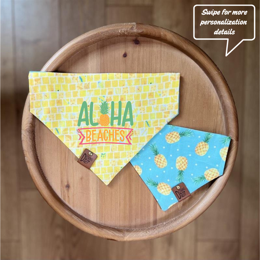 Aloha Beaches / Reversible / Over-the-Collar / Pet Bandana