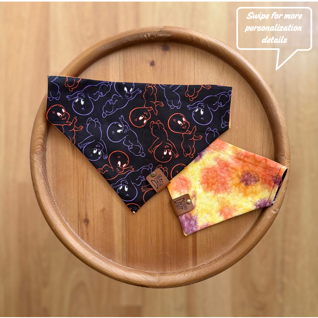 Friendly Ghost / Reversible / Over-the-Collar / Pet Bandana