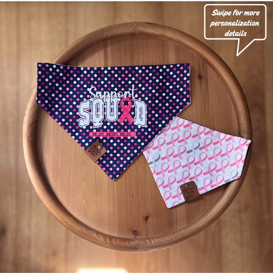 Breast Cancer Awareness / Reversible / Over-the-Collar / Pet Bandana