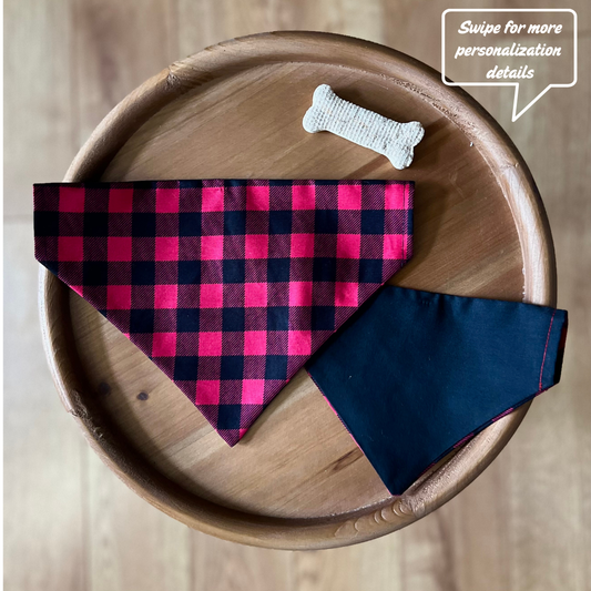 Buffalo Print / LAST CHANCE / Reversible / Over-the-Collar / Pet Bandana / CLEARANCE
