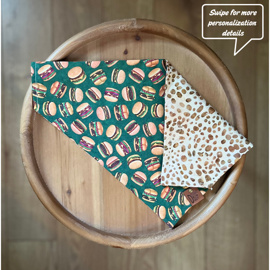 Burger Polka Dot / LAST CHANCE / Reversible / Over-the-Collar / Pet Bandana / CLEARANCE