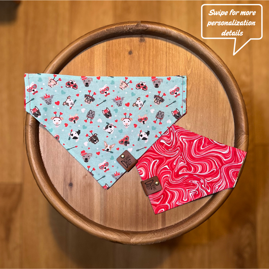 Cupid's Pups / LAST CHANCE / Reversible / Over-the-Collar / Pet Bandana