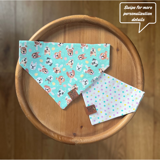 Easter Pups / LAST CHANCE / Reversible / Over-the-Collar / Pet Bandana