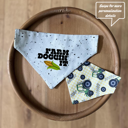 Farm Doggin' It / Reversible / Over-the-Collar / Pet Bandana