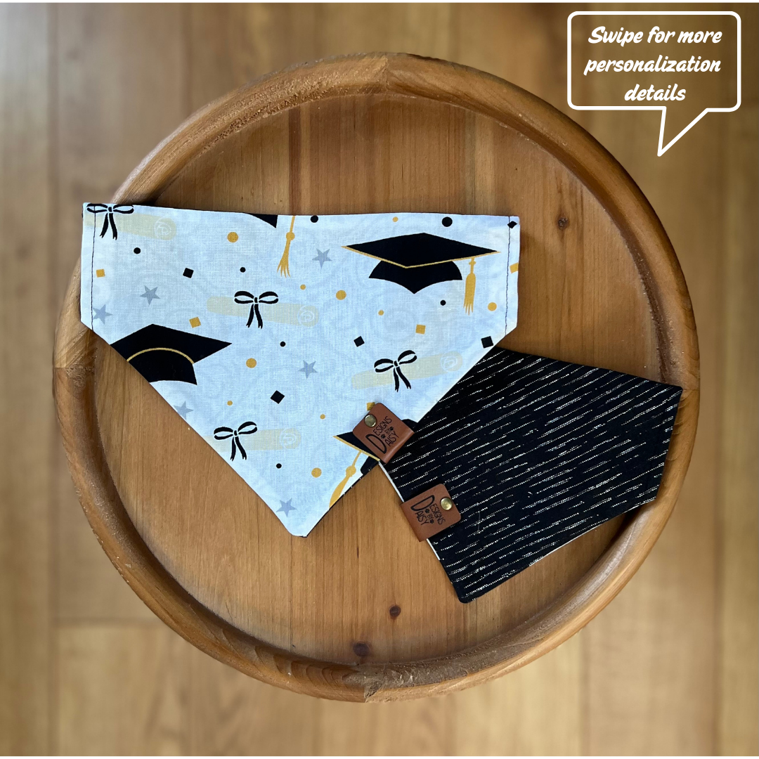 Graduation / LAST CHANCE / Reversible / Over-the-Collar / Pet Bandana / CLEARANCE