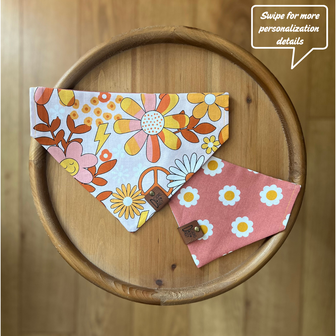 Happy Vibes Only / Reversible / Over-the-Collar / Pet Bandana