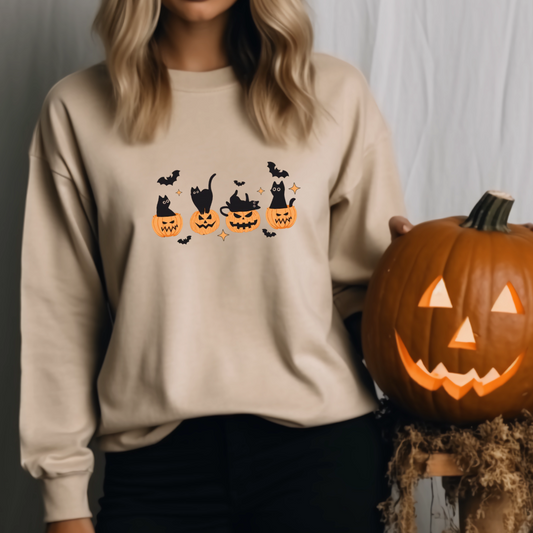 A Black Cat Halloween Sweatshirt / Unisex / Crewneck