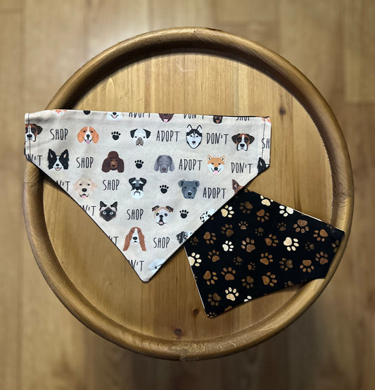 Adopt Don't Shop / Reversible / Over-the-Collar / Pet Bandana