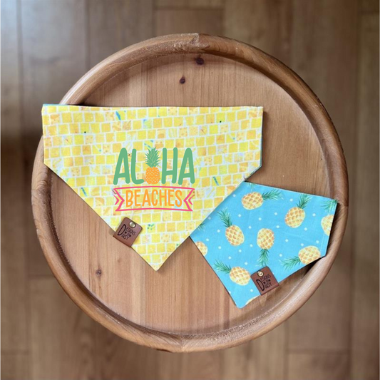 Aloha Beaches / Reversible / Over-the-Collar / Pet Bandana