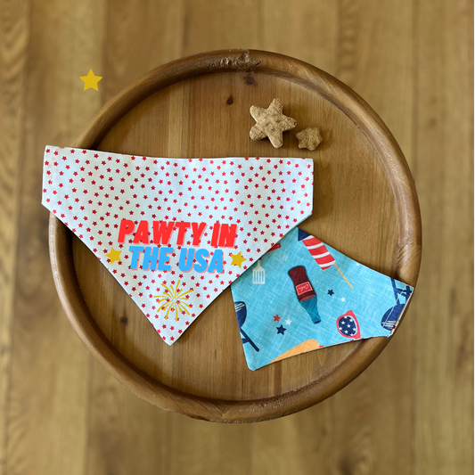 American BBQ / Reversible / Over-the-Collar / Pet Bandana / CLEARANCE