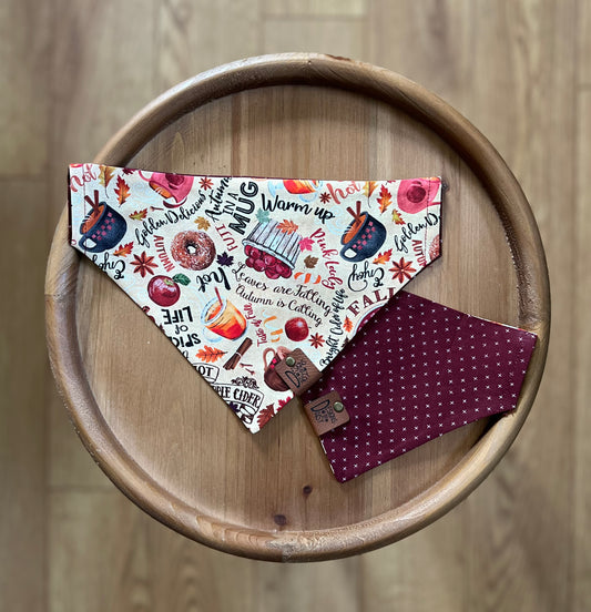 Apple Cider Autumn / Reversible / Over-the-Collar / Pet Bandana