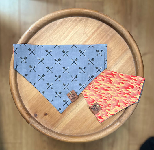 BBQ Flames / Reversible / Over-the-Collar / Pet Bandana