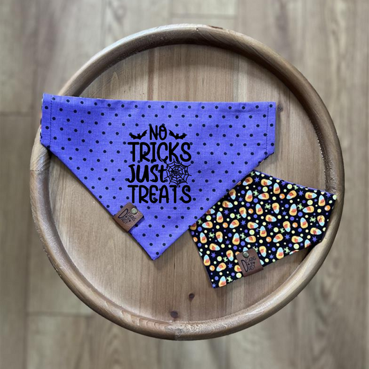 No Tricks Just Treats / Reversible / Over-the-Collar / Pet Bandana