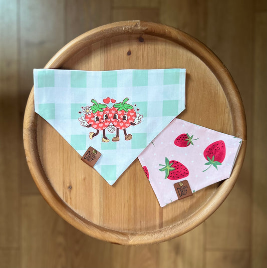 Berry Besties / Reversible / Over-the-Collar / Pet Bandana