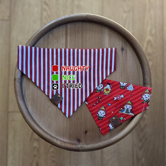 Christmas Buddy / LAST CHANCE / Reversible / Over-the-Collar / Pet Bandana / CLEARANCE