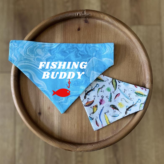 Gone Fishin' / Reversible / Over-the-Collar / Pet Bandana