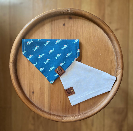 Ho Ho Sharks / LAST CHANCE / Reversible / Over-the-Collar / Pet Bandana / CLEARANCE
