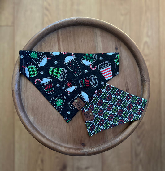 Hot Cocoa Mix / Reversible / Over-the-Collar / Pet Bandana