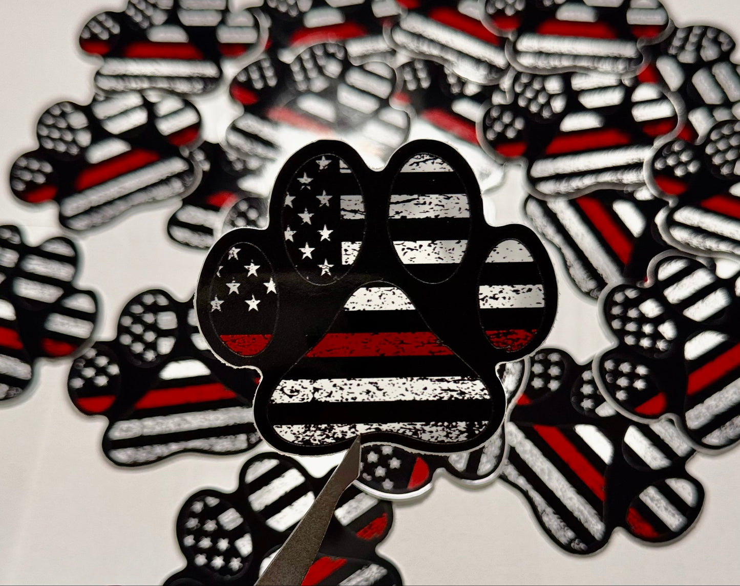 Firefighter Flag Vinyl Sticker