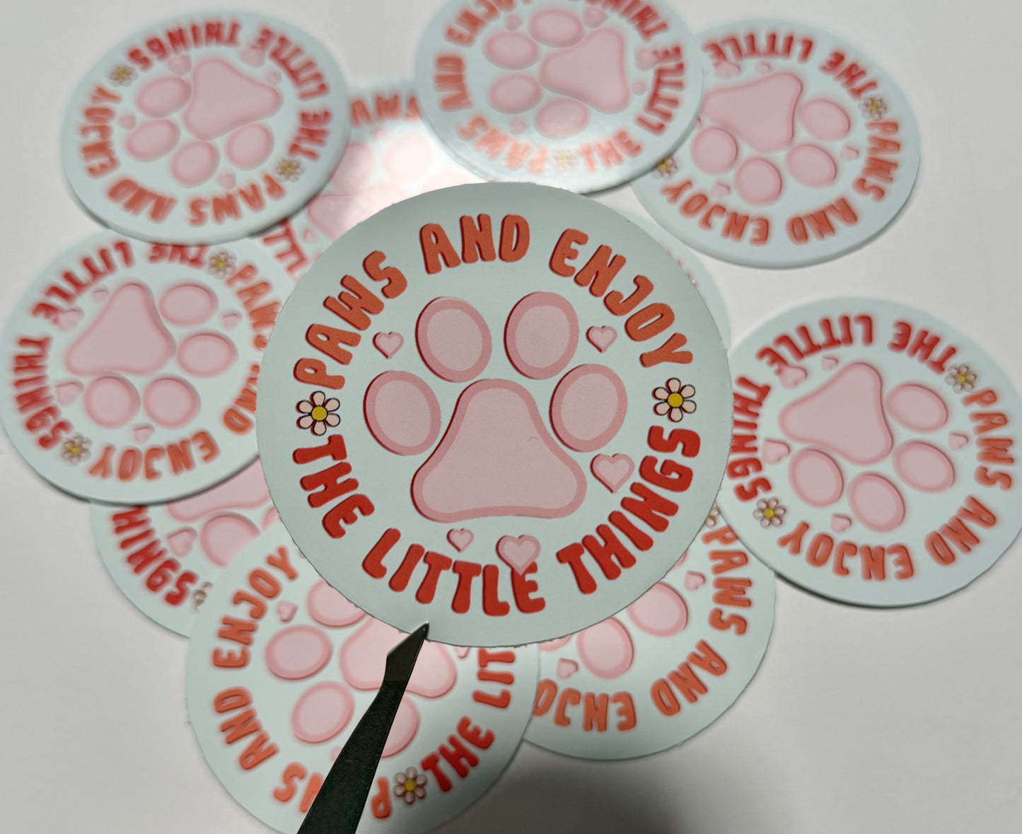 Paws and Enjoy The Little Things Vinyl Sticker
