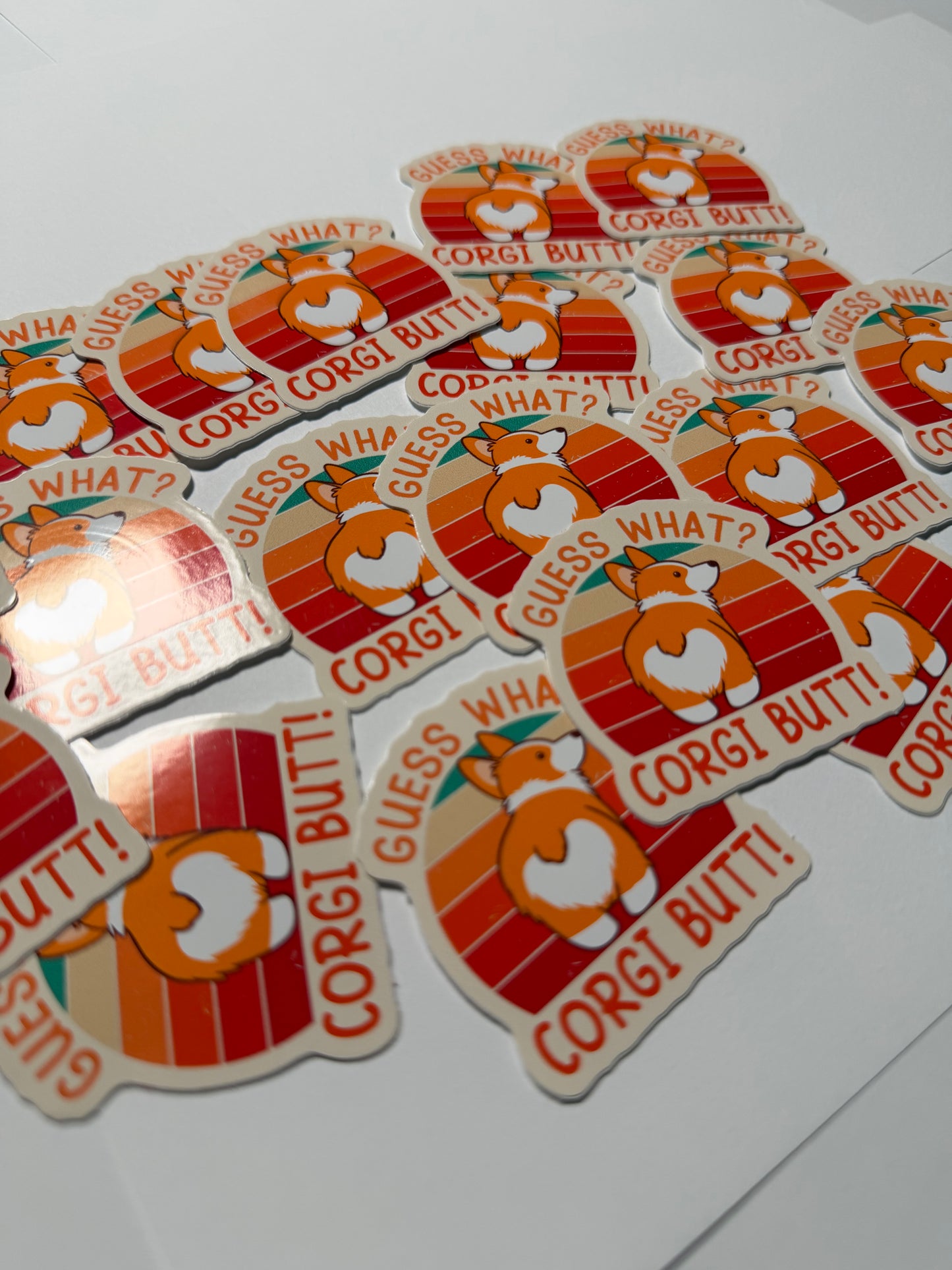 Guess What? Corgi Butt Vinyl Sticker