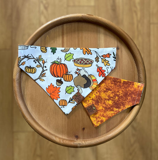 Give Thanks / LAST CHANCE / Reversible / Over-the-Collar / Pet Bandana / CLEARANCE