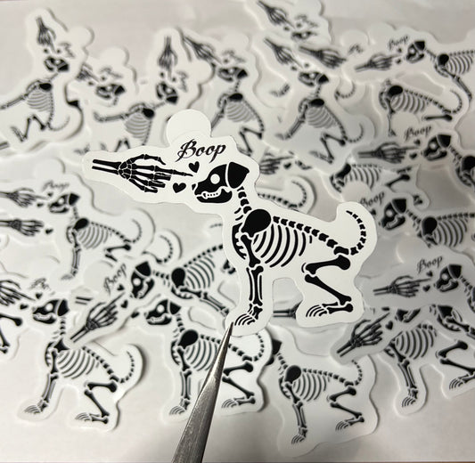 Boop Dog Skeleton Vinyl Sticker