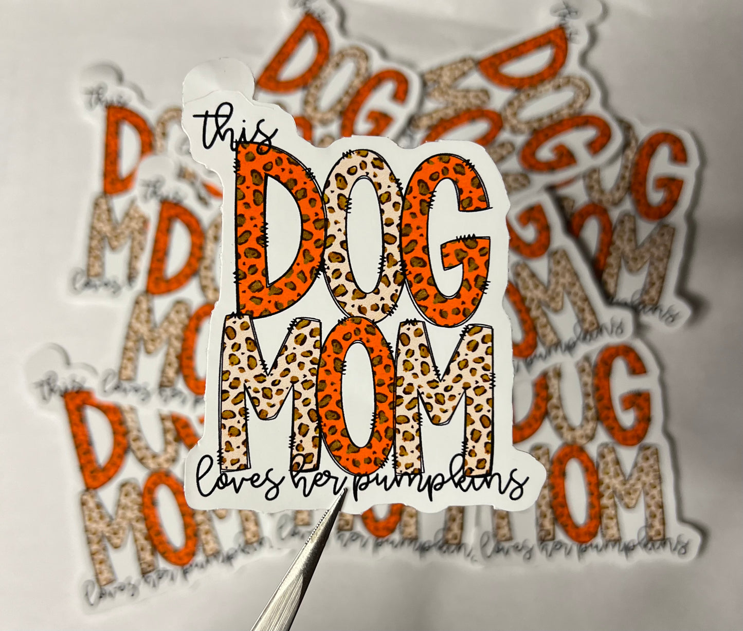 This Dog Mom Loves Her Pumpkins Vinyl Sticker