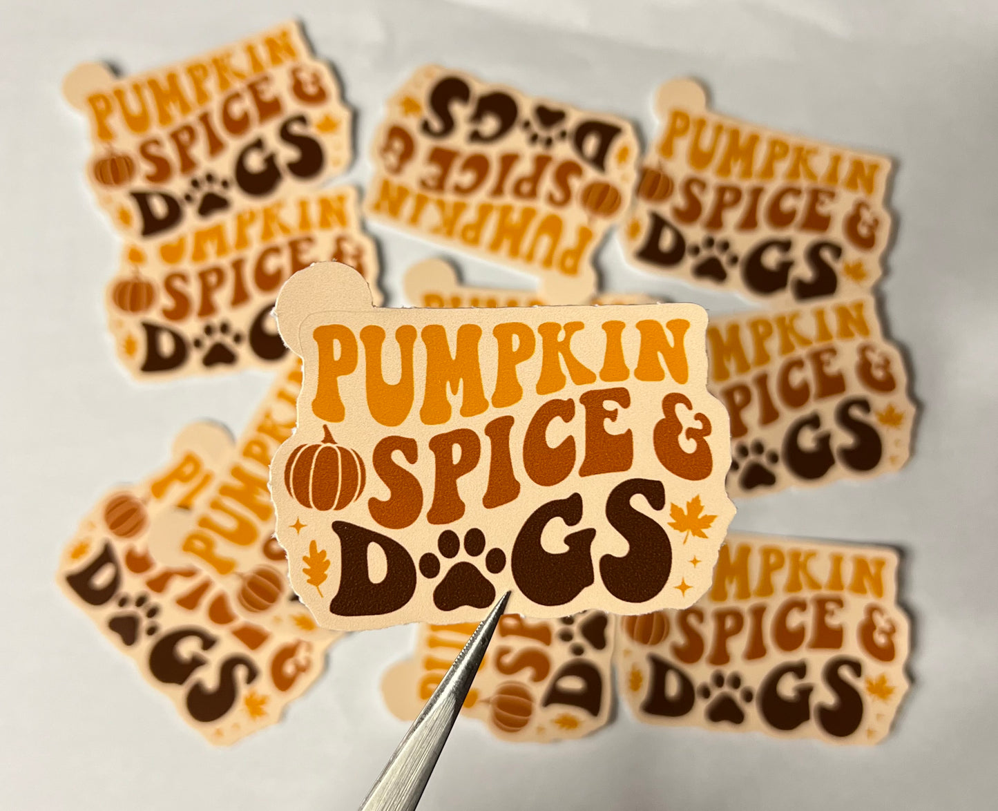 Pumpkin Spice & Dogs Vinyl Sticker