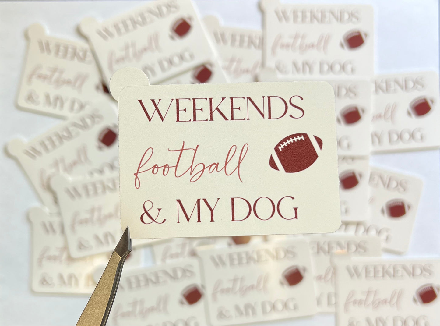 Weekends Football & My Dog Vinyl Sticker