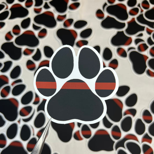 Firefighter Paw Vinyl Sticker