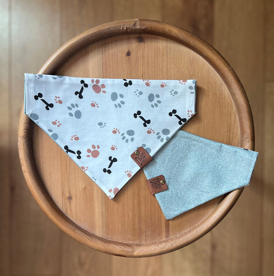 Silver Paws / LAST CHANCE / Reversible / Over-the-Collar / Pet Bandana / CLEARANCE