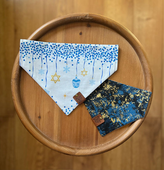Hanukkah Cheer / Reversible / Over-the-Collar / Pet Bandana