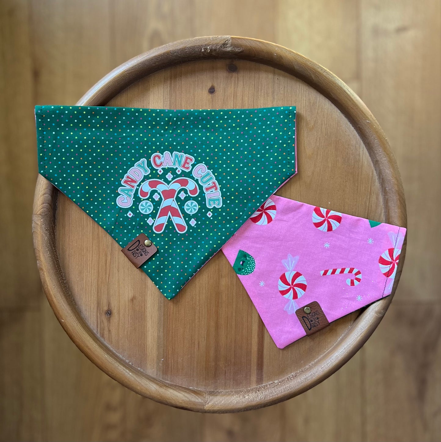 Candy Cane Cutie / Reversible / Over-the-Collar / Pet Bandana