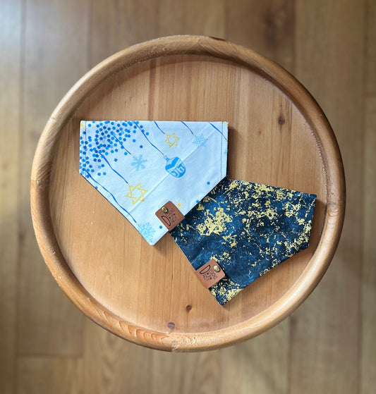 Hanukkah Cheer Oops / LAST CHANCE / Reversible / Over-the-Collar / Pet Bandana / CLEARANCE