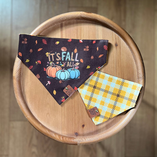 It's Fall Y'all / Reversible / Over-the-Collar / Pet Bandana