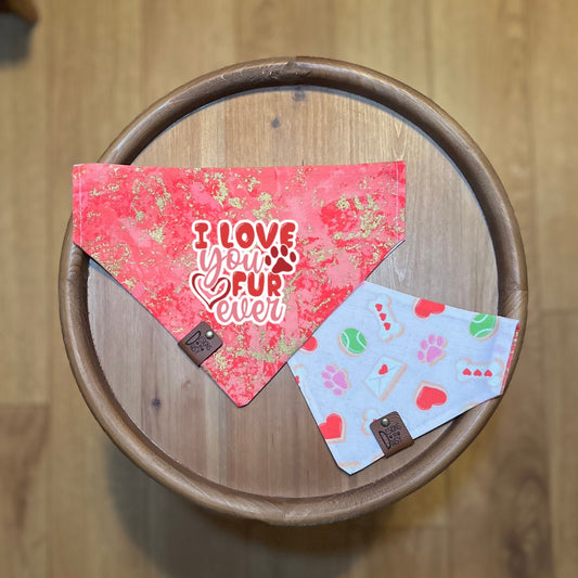 Love You Furever / Reversible / Over-the-Collar / Pet Bandana