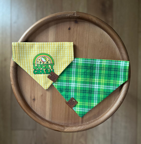 Lucky Charm 2 / LAST CHANCE / Reversible / Over-the-Collar / Pet Bandana / CLEARANCE