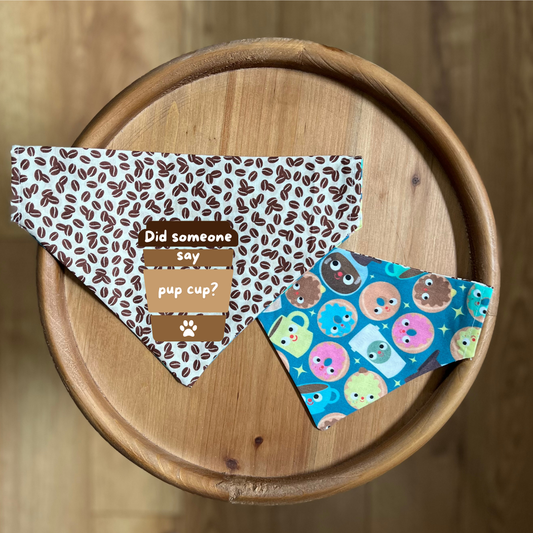 Coffee Canine / Reversible / Over-the-Collar / Pet Bandana